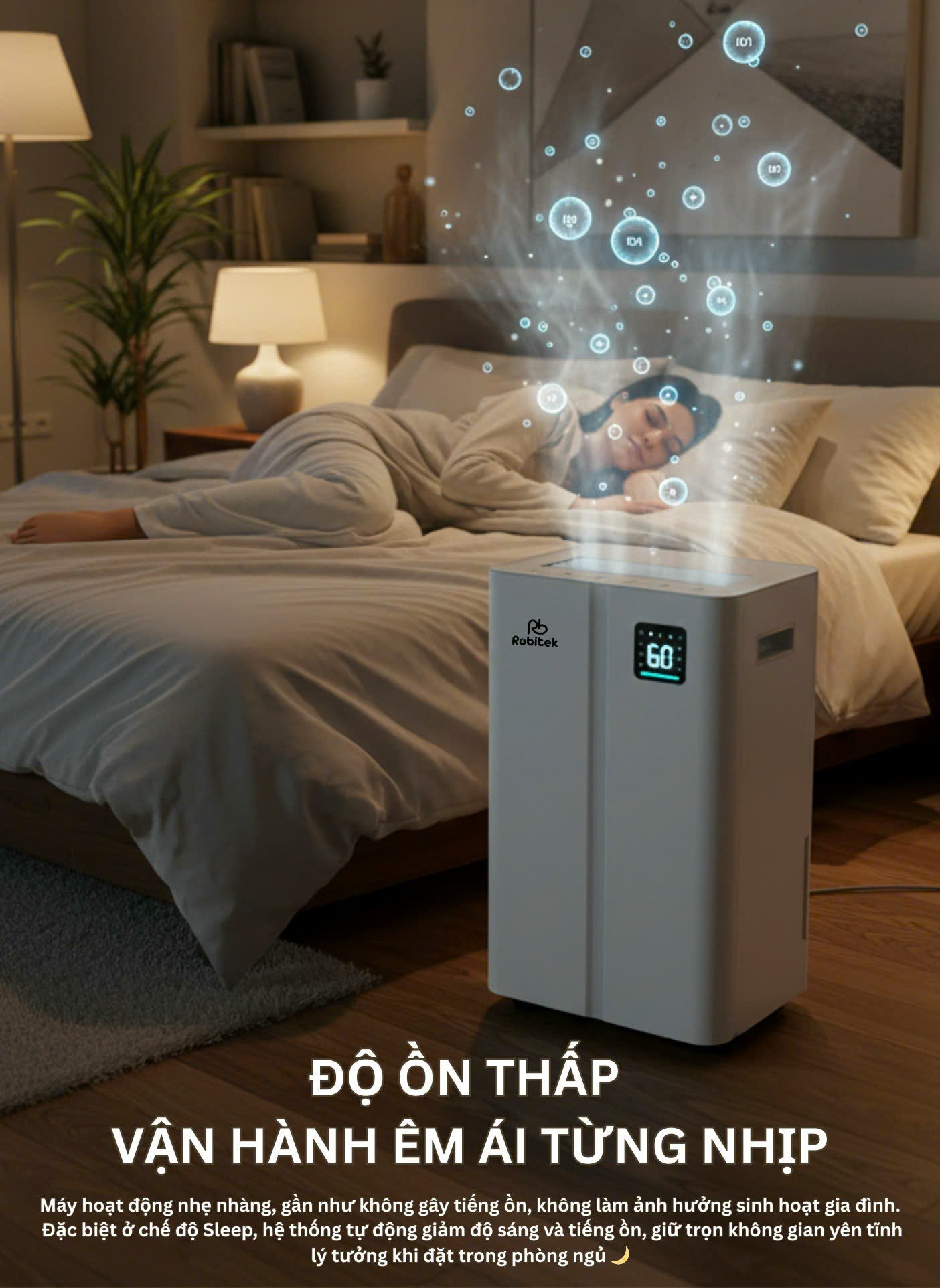 Máy Hút Ẩm Và Lọc Không Khí Robitek DH25 | Công suất hút ẩm 25L/ngày